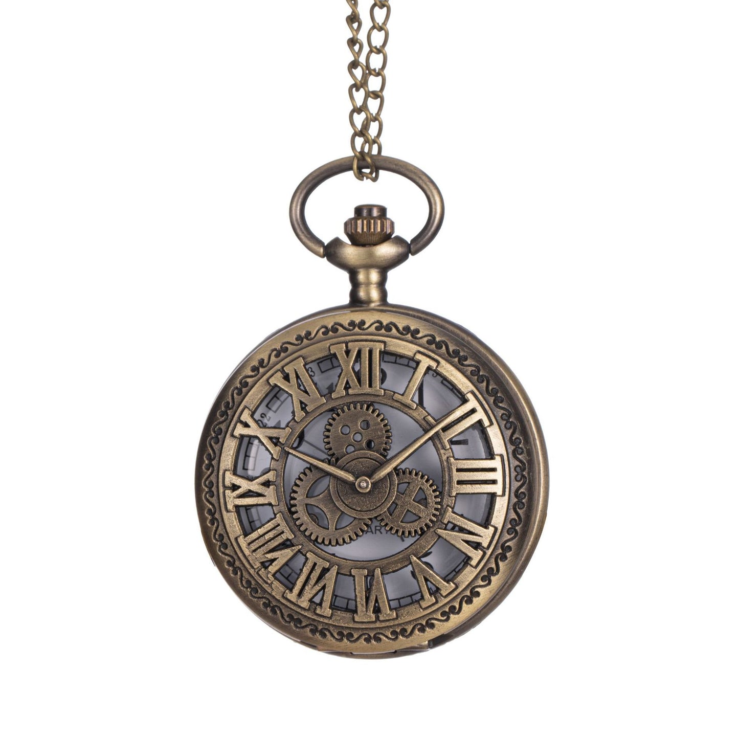 Hollow Classical Mechanical Parts Bronze Mechanical Pocket Watch