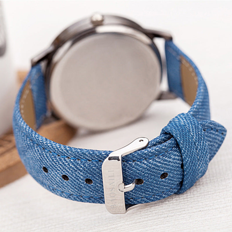 Steed Large Dial Men's Denim Strap Watch