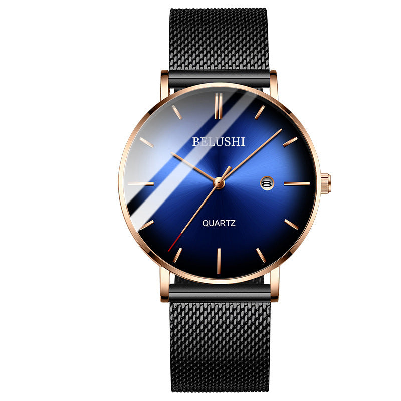 Blue Light Ultra-thin Fashion Men's Waterproof Quartz Watch