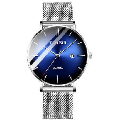 Blue Light Ultra-thin Fashion Men's Waterproof Quartz Watch